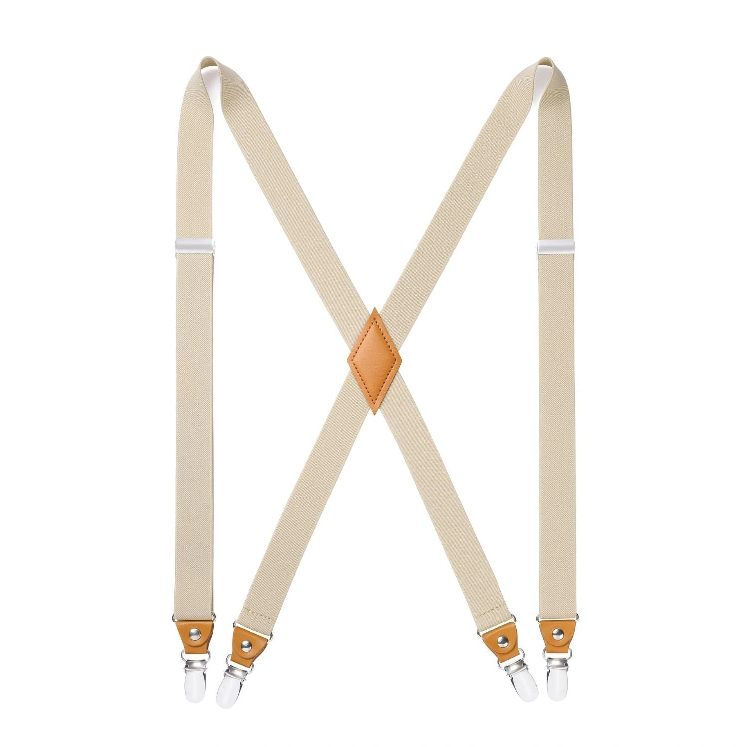 Tirantes ajustables BEIGE de 1 pulgada con 4 clips Elegancia y comodidad para tu estilo personal