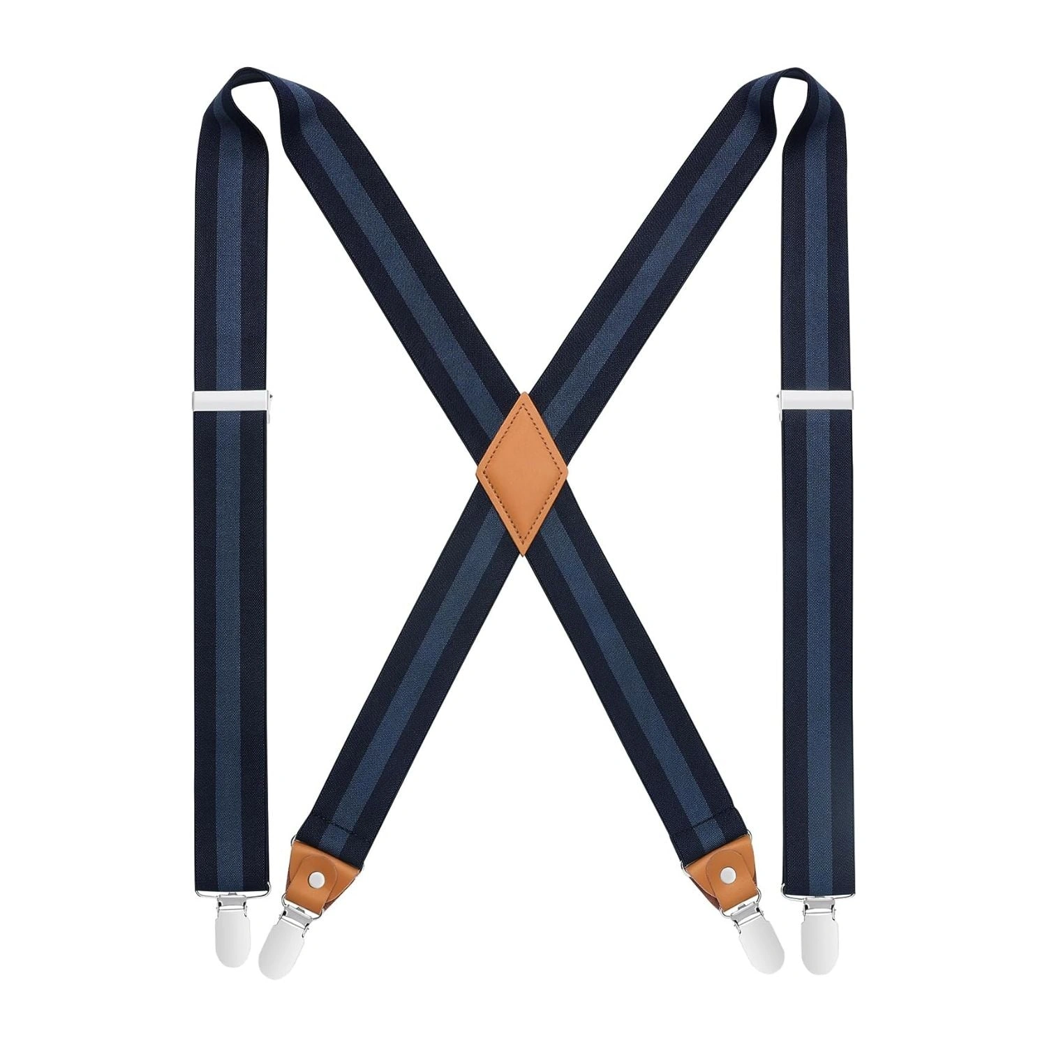 Tirantes ajustables de 1.4 pulgadas con 4 clips: ¡Azul marino vibrante! Un accesorio esencial, fresco y con estilo.